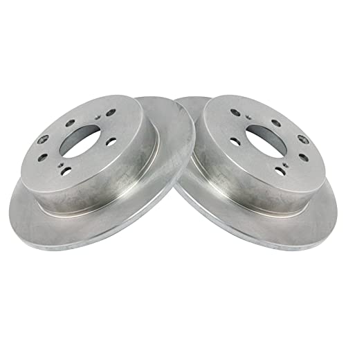 Image of TRQ Rear Brake Pad and Rotor Set Semi Metallic Rotors Compatible with 2010 Toyota Matrix