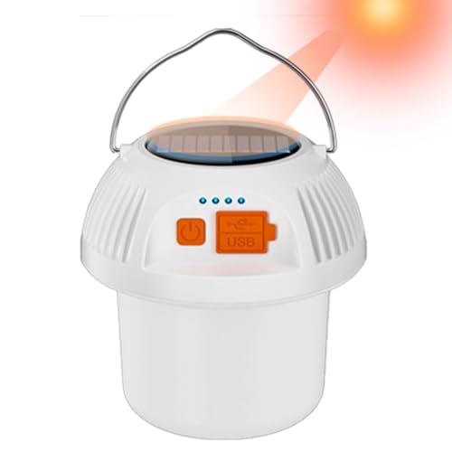 Linterna solar de camping, linterna impermeable IP45, luz de lámpara de tienda de campaña, 3 modos de iluminación, luz portátil recargable, linterna de banco de energía, lámpara de camping