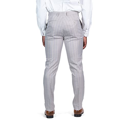 AZAR MAN Slim Fit Slacks Pinstripe Men's Dress Pants 79184