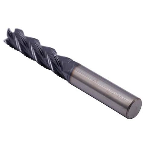 Image of 3Pcs 1 /2 inch 4 Flute Solid Carbide Long Roughing End Mill, ALCrSiN Nano Coated | 35 Degree Helix, 1 /2 inch Cutting Diameter, 1 /2 inch Shank Diameter, 2 inch Length of Cut, 4 inch Overall Length