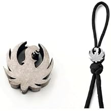 Phoenix Shape Titanium Paracord Bead Lanyard Beads for Knife Zipper Pull Paracord, 550 Paracord EDC Lanyard Beads Pendant for Flashlight Knuckles Bracelet Parachute Cord Beads