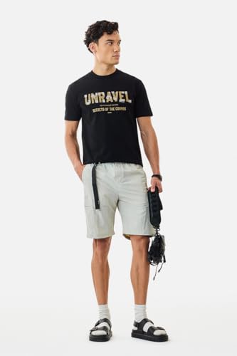 Image of SNITCH Men Casual Shorts | Regular Fit Mid Rise Solid Design | Lightweight 100% Nylon with Smooth Texture & Utility Pockets for Summer & Casual Wear