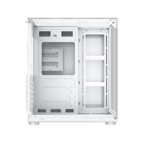 XIGMATEK Aqua Compact Gaming PC Case, Support ATX, Micro ATX, Mini ITX Motherboard, Pre-installed 4 ARGB Fans (White)