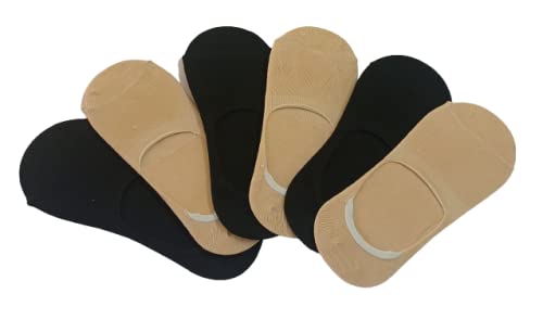 Men Women Loafer No show Hidden Socks Combo Pack of 6 Free Size Skin and Black Color-image-8