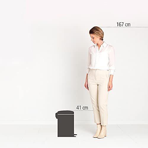 Image of Brabantia Pedal Bin newIcon with Plastic Inner Bucket, 12 Litre - Matt Steel