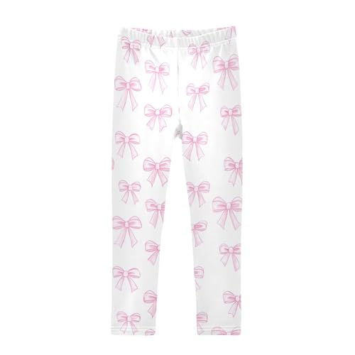 Wusikd Pink Bows 1 Girls' Leggings Toddler Doodles Kids Yoga Pants Dance Active Tights 4T