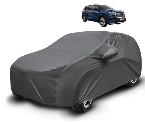 Image of Auto Hub Waterproof Car Cover Compatible with Maruti Invicto with Mirror Pockets, Soft Cotton Lining, Invicto Car Cover Waterproof, Grey