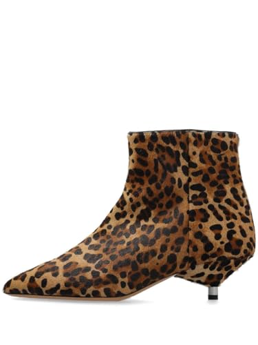 Image of LOCERICH Womens Ankle Boots Suede Kitten Heel Low Heel Short Boots for Women Dressy Pointed Toe Leopard Boots