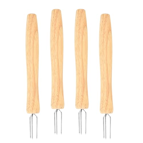 Pellkartoffelgabel,Biluer 4 PCS Maiskolben Spieße Pieksi Und Griffel Mais Spieße Maiskolben Halter