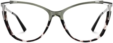 Zeelool Glasses Frame for Women, Cat Eye Eyeglasses Eyewear with Non-prescription Clear Lenses ZJGX368841-13, Tortoise