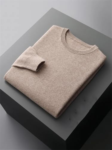 Men’s Autumn Winter Merino Wool Sweater O-Neck Pullover Knitted Long Sleeve Soft Warm Casual Basic Top2