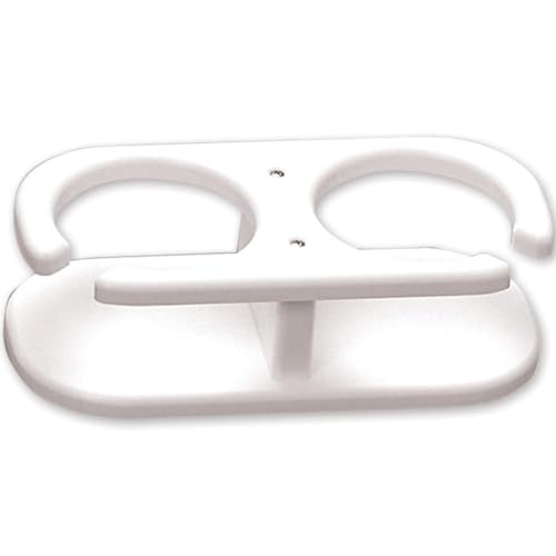 Taco Marine P01-2001W Two-Drink Poly Holder with Suction Cup Mount - White