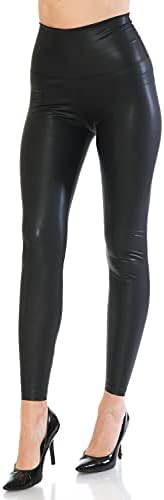 Leggings Depot Women's High Waist Faux Leather Leggings Tights Pleather Pants
