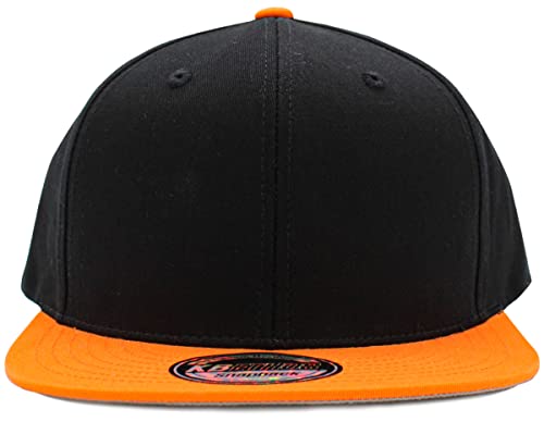 Image of KBETHOS Classic Snapback Hat Blank Cap Underbrim Cotton Wool Blend Flat Visor Adjustable Unisex