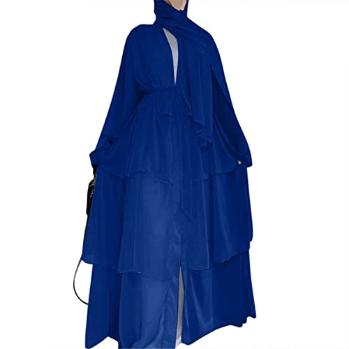 Caftan mousseline Dubaï ample XXL, la solution pour une abaya marron légère et opaque - 5
