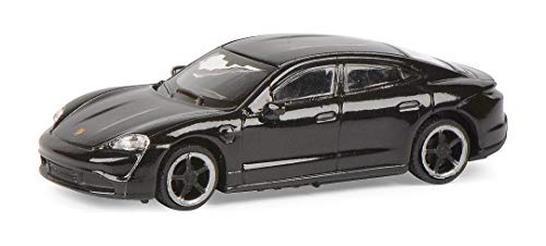 Schuco Porsche Taycan Turbo S-Maqueta de Coche (Escala 1:87), Color Negro metálico (452655900)