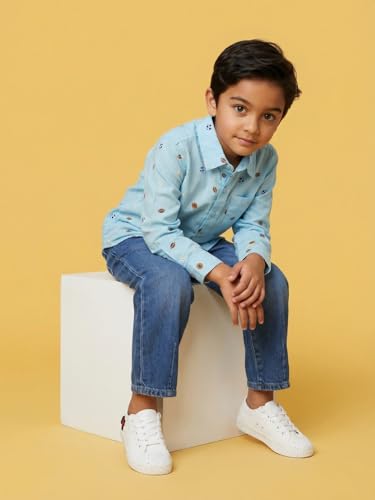 Image of Nautinati Boys Printed Full Sleeve Shirt with Regular Collar | Age 1-5 Years