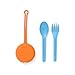 OmieBox Kids Utensils Set with Case - 2 Piece Plastic, Reusable Fork and Spoon Silverware with Pod for Kids, Travel, Lunch Boxes - (Sunrise)