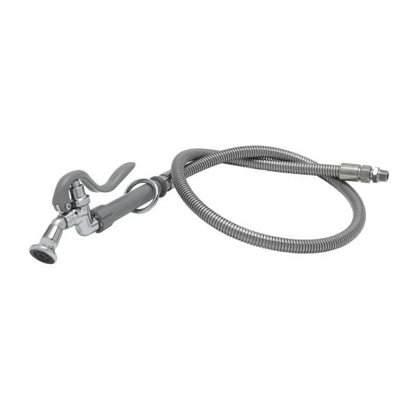 T&S Brass B-2137 valvola a spruzzo di angolo con 50" tubo flessibile dell'acciaio inossidabile, 3/8" entrata maschio del NPT