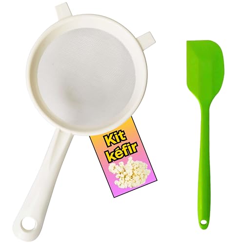 Imagen de Zenir Kit Colador Kefir Plastico + Cuchara de Silicona Colador Plastico Para Kefir Para Preparar Kéfir Casero Kefir kit Compatible con Kefir De Leche y Kefir de Agua