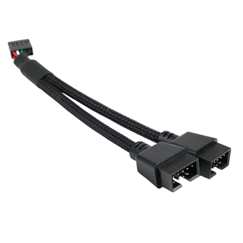 AYHYHLJZJ Divisor USB 2.0 de 9 pines para placa base USB, 9 pines Header a 2 x USB 2.0 hembra, conector de 9 pines, nailon trenzado, para placa base interna de ordenador, cable adaptador USB de 15 cm