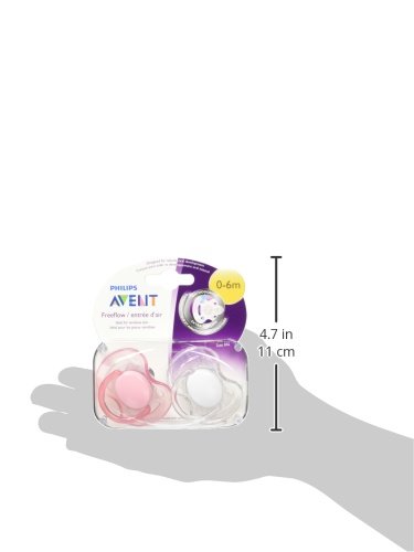 Philips AVENT Freeflow Pacifier BPA, Free Pink/White, 0-6 Months (Pack of 2)