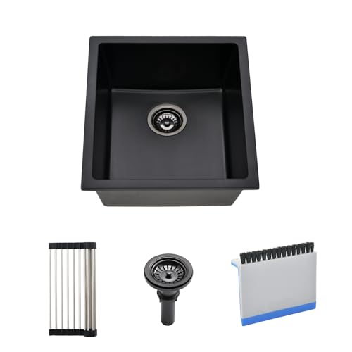 BoomHoze Black Undermount Bar Sink, 13 x 13 Inch