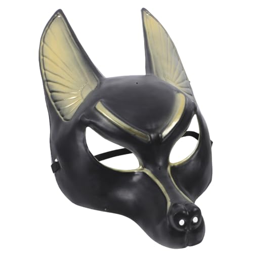 Amosfun Anubis Mask 13.77 x 7.08 x 3.54 Inch Egyptian Gods Masquerade Party Cosplay Costume Photobooth Props Dog Nose Long Ear Mask