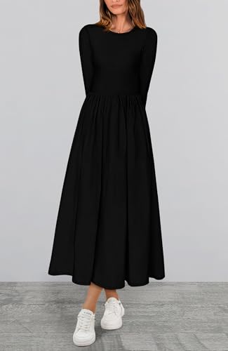 BTFBM Casual Long Sleeve Dresses Spring Dresses 2025 Wedding Guest Dress Midi Dress Flowy Bohemian Long Dress
