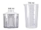 BEPER P102FRU200 Stabmixer Set 4-in-1,400 W, Mixer, Zerkleinerer 500 ml, Peitschale, Messbecher 700 ml, Turbo-Funktion, Weiß/Rot