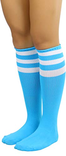 Image of ToBeInStyle Women's Premium Below Knee Athletic Socks w /Contrasting Wide Stripes