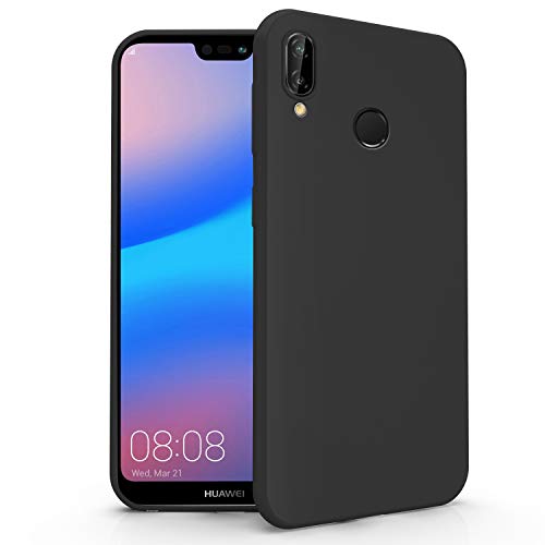 N NEWTOP Cover Compatibile per Huawei P20 Lite, Custodia TPU Soft Gel Silicone Ultra Slim Sottile Flessibile Case Posteriore Protettiva (Nero)