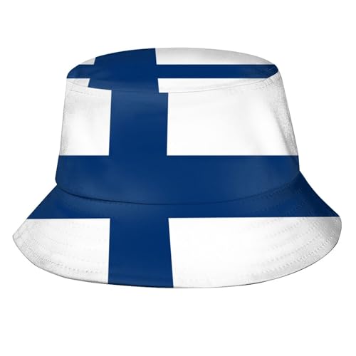 Stylish Finland Flag Bucket Hat - Lightweight Packable Sun Hat for Men Women Perfect for Outdoor Activities and Fashion
