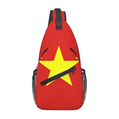 Bolso cruzado unisex con bandera de Vietnam resistente miniatura 1