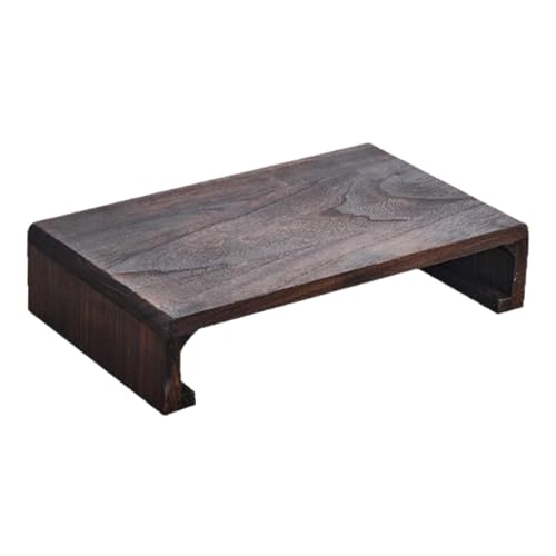 KESOTO Sgabello Basso in Legno con Poggiapiedi Decorativo per Tatami, Soggiorno E Bagno.