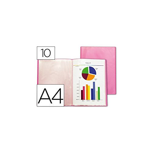 Liderpapel CJ13 A4 Display Book with 10 Pockets - Plain Red
