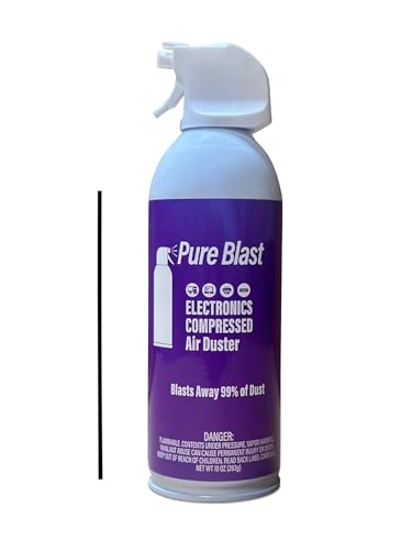 Pure Blast 10oz Compressed Air Duster Can – Made in USA – Powerful Dust Remover for Electronics, Keyboards, Computers & Office Equipment – Moisture-Free, No Residue – 1 Pack