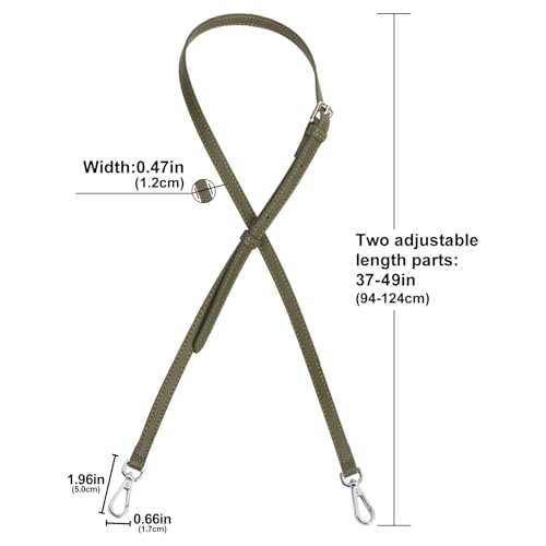 Image of Bag Leather Strap Replacement Crossbody Shoulder Purse Straps for xs MINI Pouch, No Damage Conversion Kits Accessories (MINI-Artichoke Green-S)