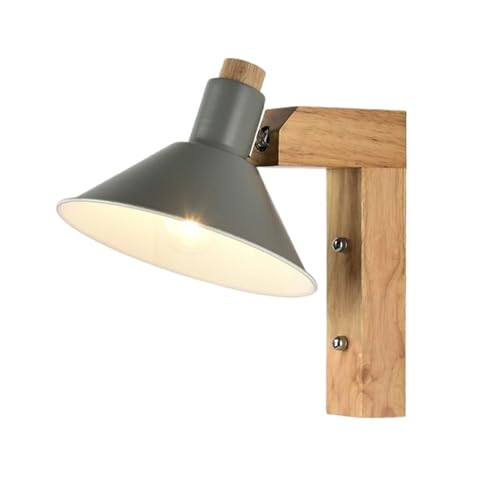 Genérico Lámpara de pared de madera maciza con cubierta de macarrón, personalidad creativa, focos de pared for cabecera nórdica, pasillo minimalista moderno for sala de estar(Gray)