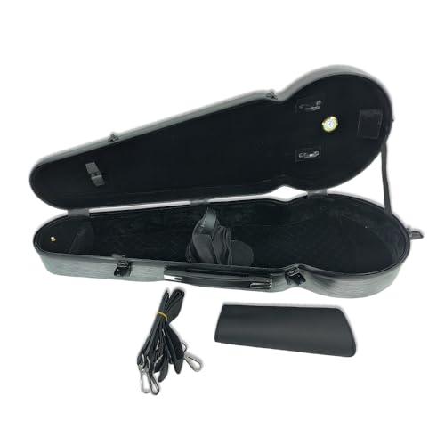 Vetimobato Viola Case 16 Inch, Adjustable Interior Fits for 15-16.5 Inch Violas, Carbon Fiber Hard Shell Ultra-Light & Shockproof with 2 Bow Holders, Humidity Control Travel Triangle Case(Gray)