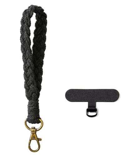 Boho Macrame Phone Wrist Strap, Cell Phone Lanyard with Tether Tab, Purple - Photo 80 sur 85