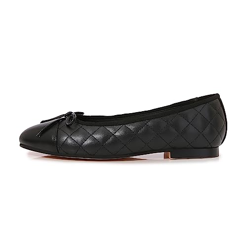 Image of Women's Cap Toe Ballet Flats Two Tone Bow Flats Round Toe Shoes for Women Slip on Casual, Work, Dress Flats Pumps for Women