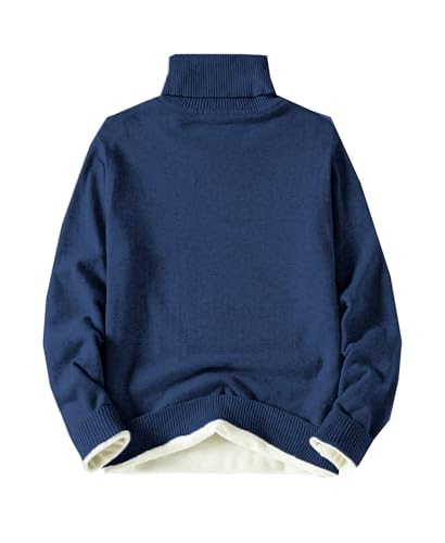 DAIMIDY Men's Turtleneck Sweater Fleece Lined Highneck Pullover Sweaters2