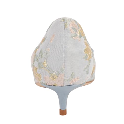 XYD Women D'Orsay Kitten Heel Bridal Bowknot Pumps Elegant Pointed Closed Toe Wedding Prom Shoes4