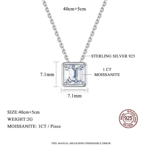 Image of 1.2 ct GRA Certified Moissanite Pendants for Women and Girls, 925 Sterling Silver with Free Chain D VVS1