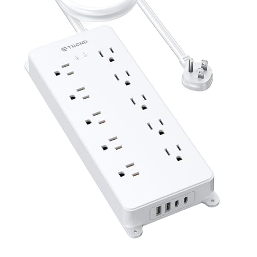 Image of TROND Power Strip Surge Protector 10ft, 4000J, ETL Listed