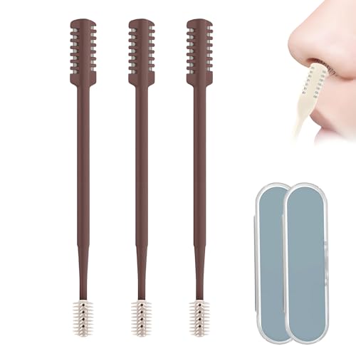 Image of Upgrade Nasal Hair Cutter Travel Essentials for Men Women,2025 Nostril Hair Removal Tools Double Sided Christmas,360 Rotating Manual Nose Hair Trimmer (Brown, 3 Set)