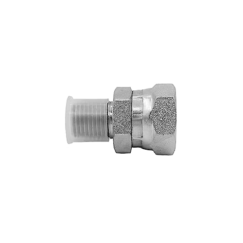 Image of (2-PACK) 1404-04-06 Hydraulic Hose Adapter Fitting 1 /4 inch Male (1 /4 inch-18NPTF) x 3 /8 inch Female Swivel (3 /8 inch-18NPSM) SAE Straight Pipe Joints Tube Connector Carbon Steel