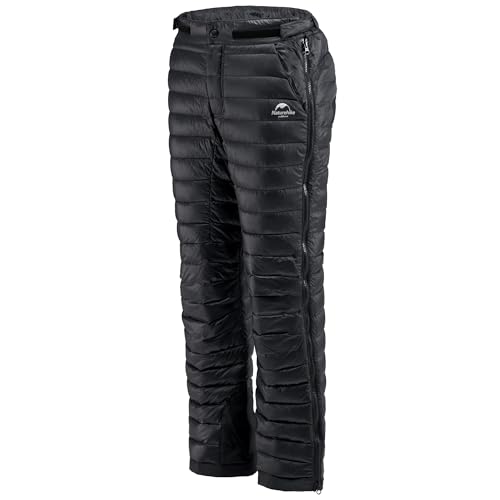 Image of Naturehike Side Zipper Down Pants, Men's Women's Winter Snow Ski Pants, Windproof Warm Insulated Puffy Trousers