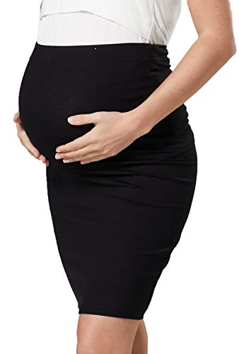 HAPPY MAMA Mujer Cintura Alta Negro Maternidad Falda Tubo 1206 (Negro, 36-38, S)